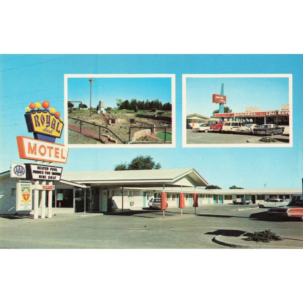 Royal Host Motel Pancake Alley Las Cruces New Mexico NM 1960s Chrome Postcard